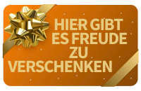 Hier gibt es Freude zu verschenken - Button mit Link zu den Gutscheinen