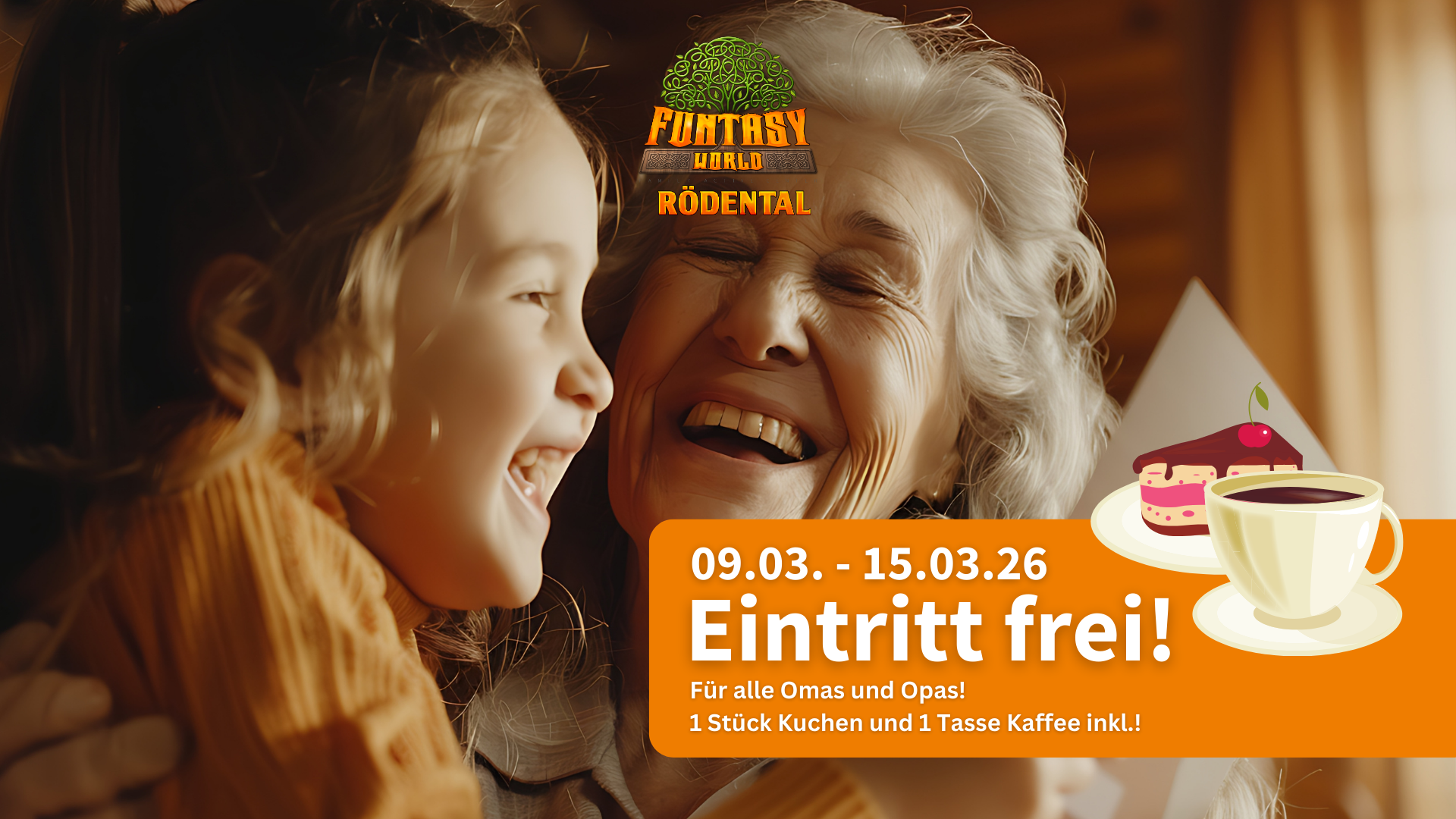 Oma und Opa Woche in der Funtasy - Kaffee, Kuchen und freier Eintritt