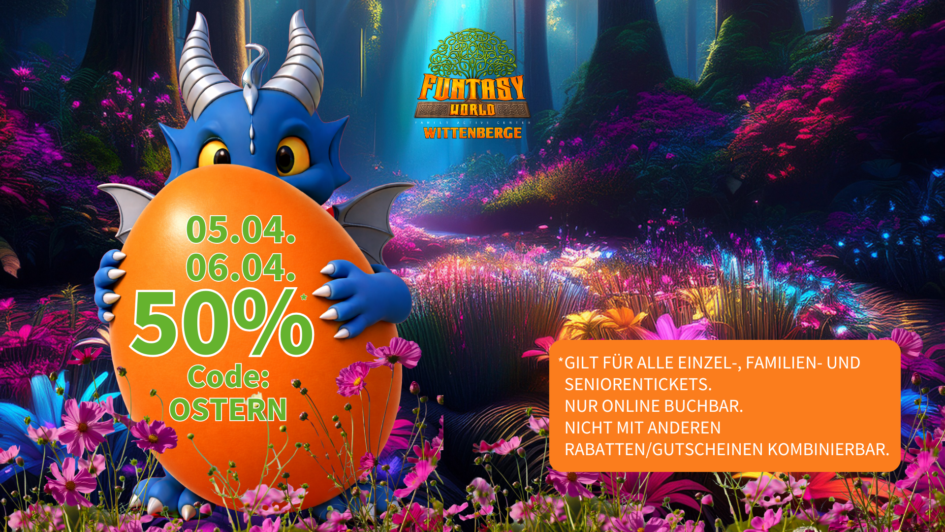 Ostersonntag und Ostermonat 50% auf alle Tickets sparen